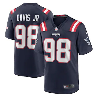 mens nike carl davis jr navy new england patriots game play